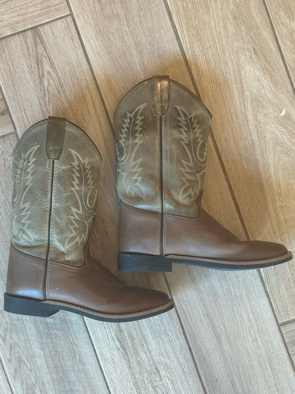 Boy’s Brown and Olive Western Ankle Boots